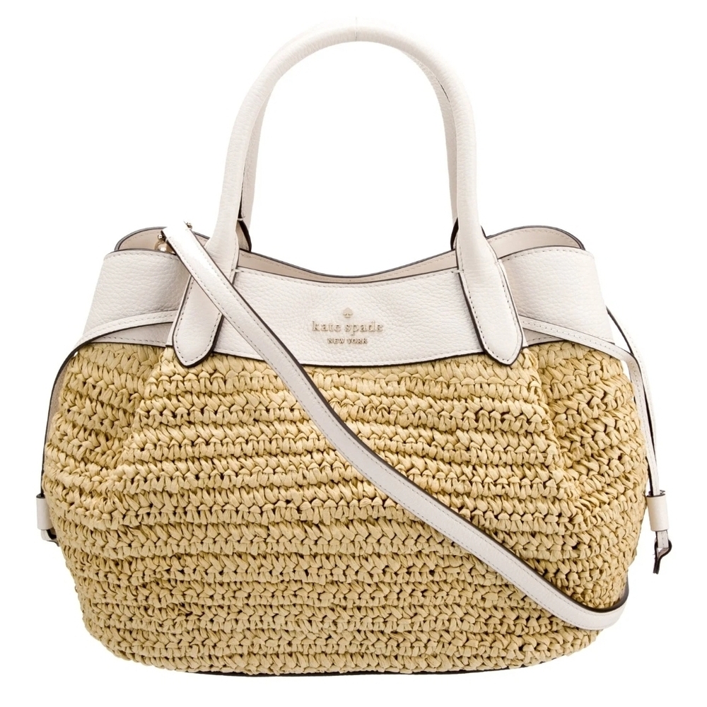NWOT Kate Spade Dumpling Straw and White Satchel